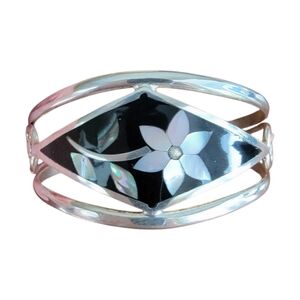 Vintage MEXICO Stamped Silver Cuff‎ Bracelet